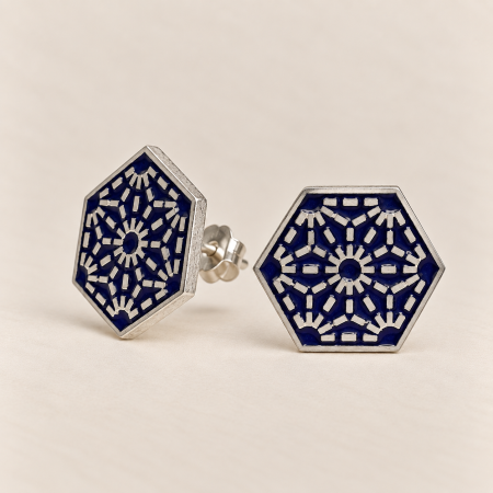 Sashiko2 Pendientes Asanoha